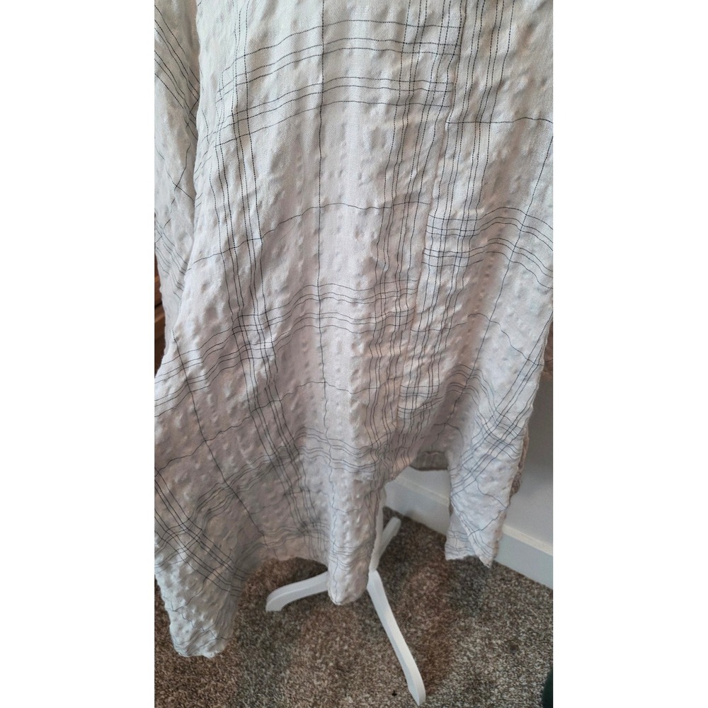 Zanzea Lagenlook Beige Tunic Top XXL Cotton Oversized Plaid Boho Loose Fit - Picture 8 of 14